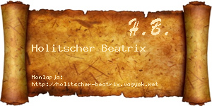 Holitscher Beatrix névjegykártya